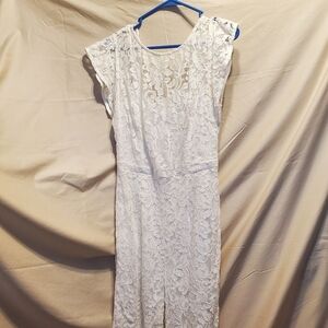 Donna Rico White Lace Jumpsuit SZ 8